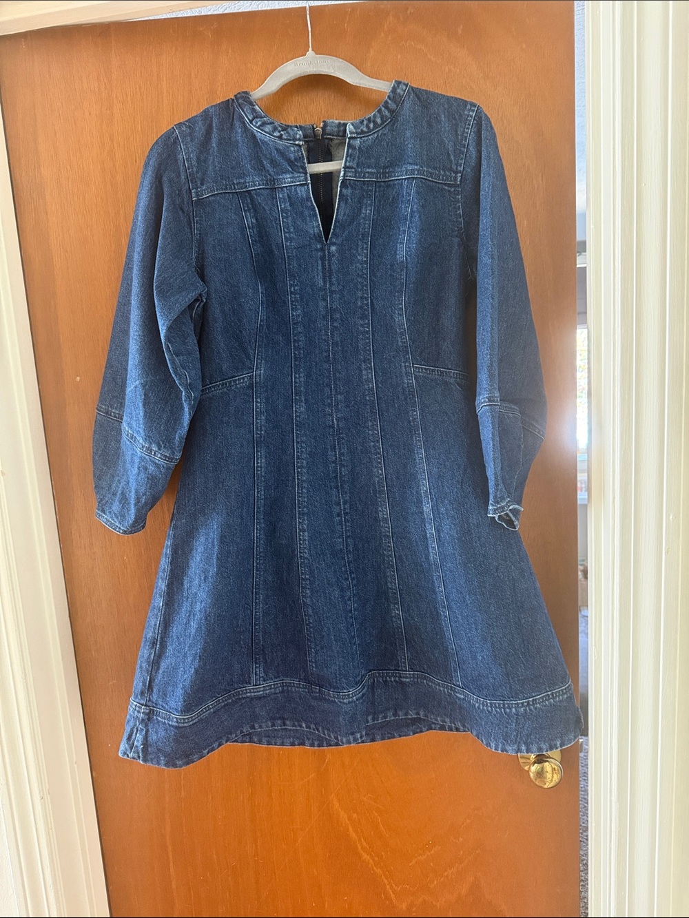 Women’s  Dark Blue Denim Dress - Casual A-Line Tunic
